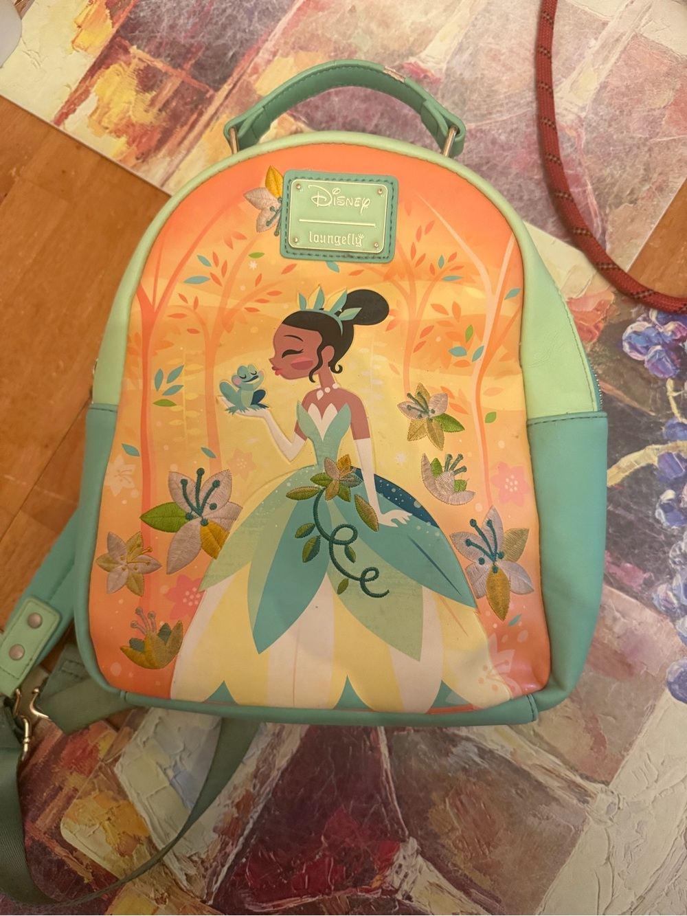 Loungefly Princess Tiana Mini Backpack - Mint & Peach